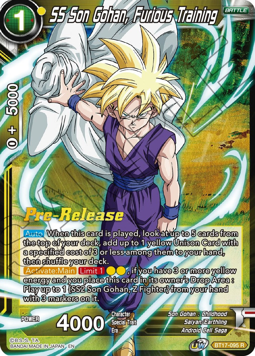 SS Son Gohan, Furious Training (BT17-095) [Ultimate Squad Prerelease Promos] | Rock City Comics