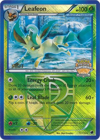 Leafeon (11/116) (Regional Championship Promo Staff) [Black & White: Plasma Freeze] | Rock City Comics