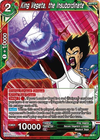 King Vegeta, the Insubordinate (EB1-56) [Battle Evolution Booster] | Rock City Comics