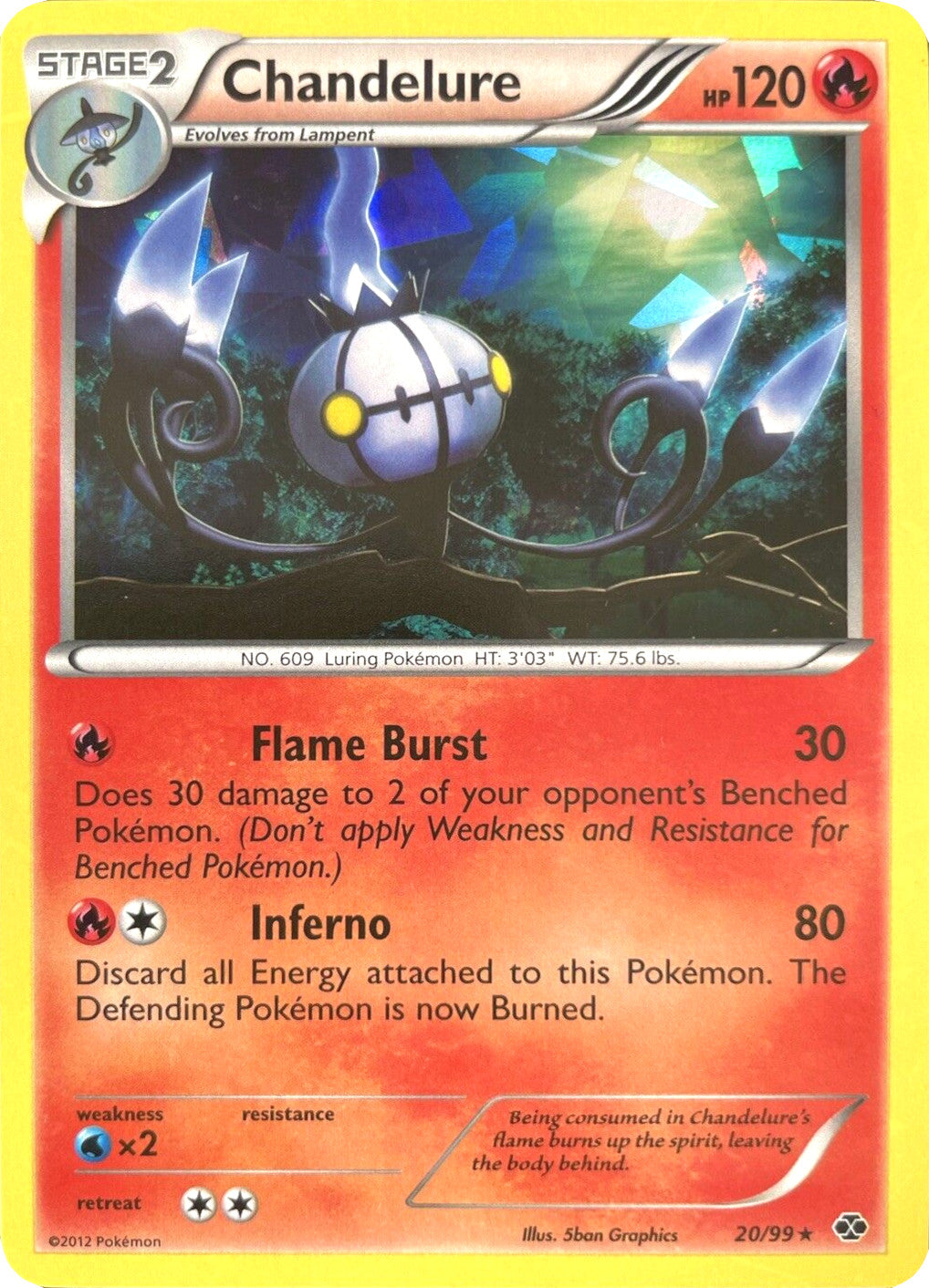 Chandelure (20/99) (Cracked Ice Holo) [Black & White: Next Destinies] | Rock City Comics