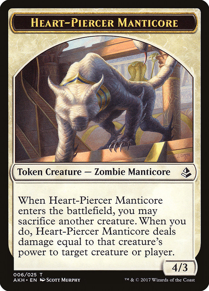 Heart-Piercer Manticore [Amonkhet Tokens] | Rock City Comics