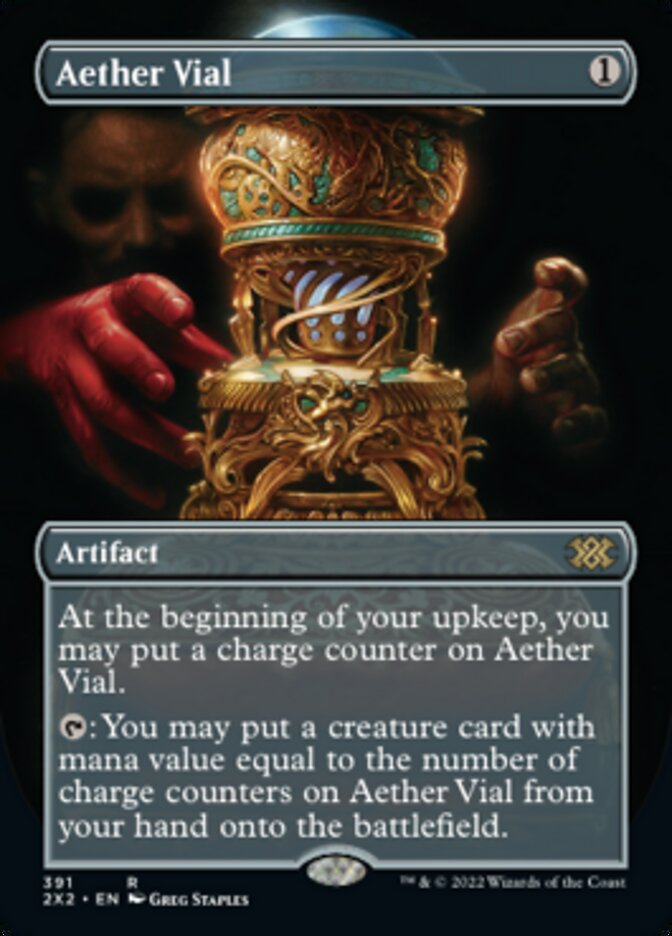 Aether Vial (Borderless Alternate Art) [Double Masters 2022] | Rock City Comics