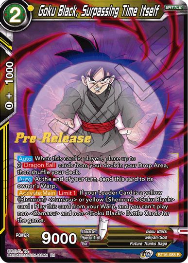 Goku Black, Surpassing Time itself (BT16-088) [Realm of the Gods Prerelease Promos] | Rock City Comics