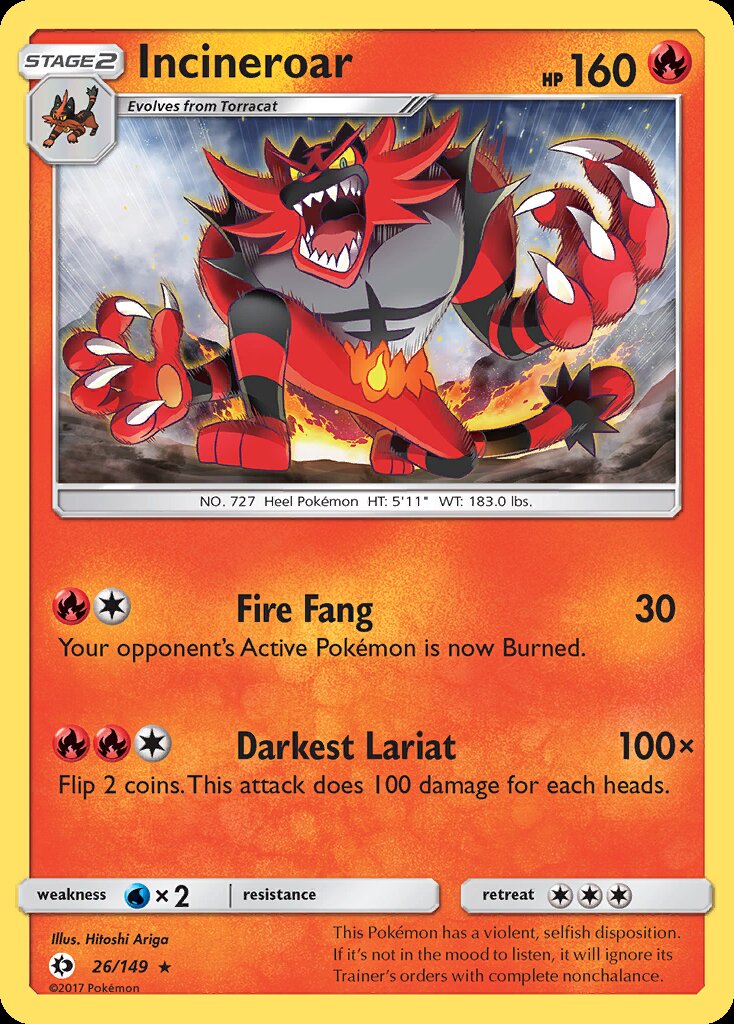 Incineroar (26/149) (Theme Deck Exclusive) [Sun & Moon: Base Set] | Rock City Comics