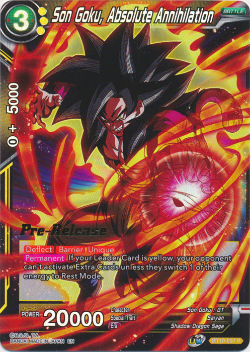 Son Goku, Absolute Annihilation (BT10-097) [Rise of the Unison Warrior Prerelease Promos] | Rock City Comics