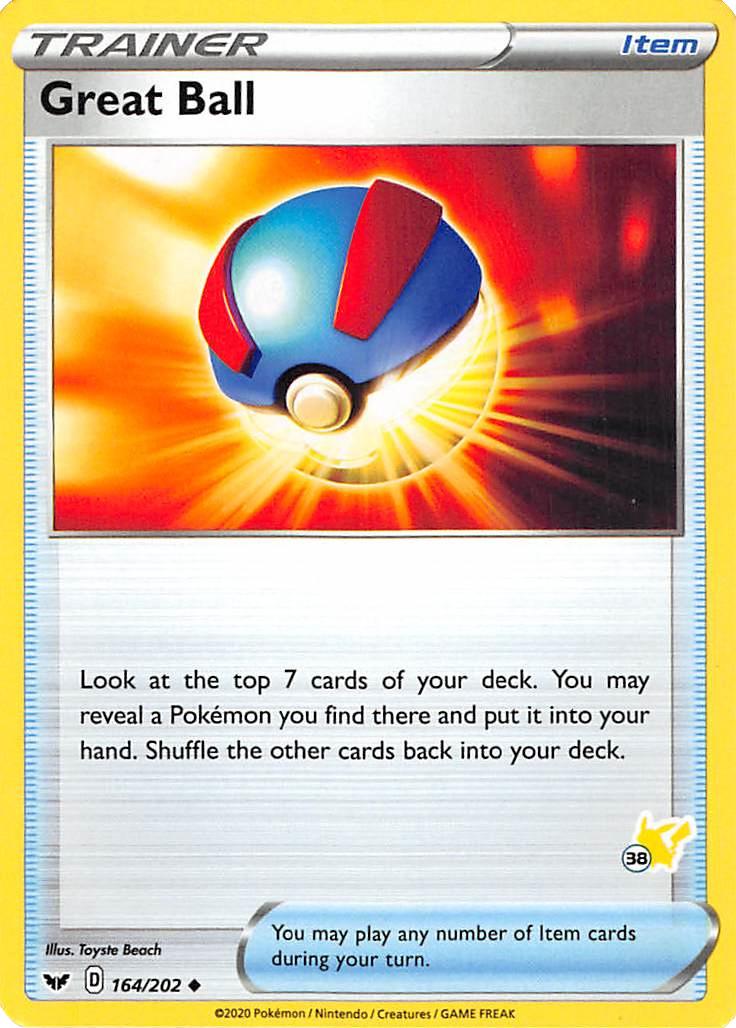 Great Ball (164/202) (Pikachu Stamp #38) [Battle Academy 2022] | Rock City Comics