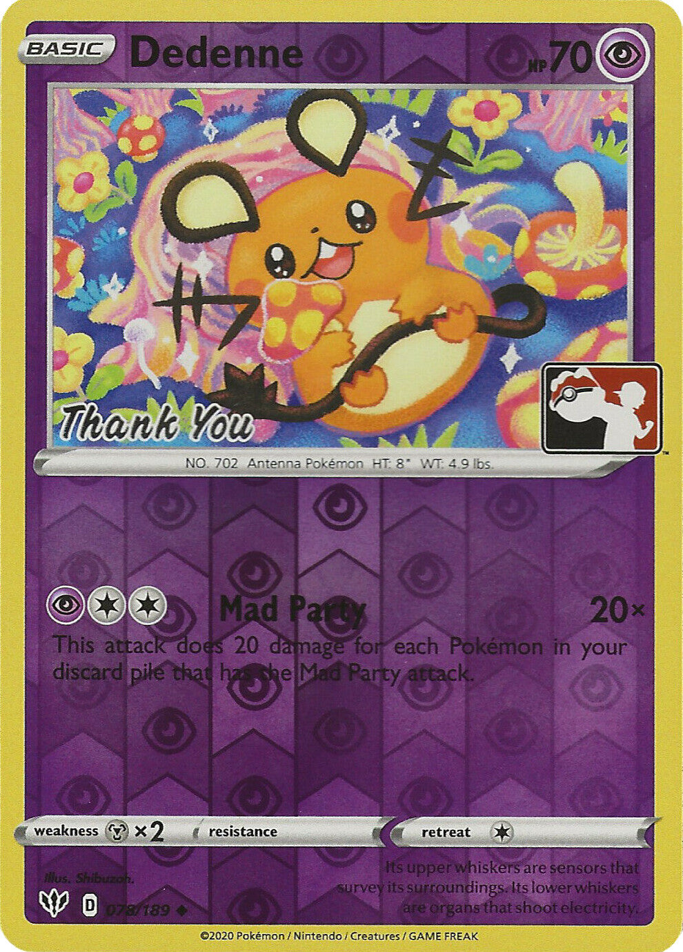 Dedenne (078/189) (Thank You Promo) [Sword & Shield: Darkness Ablaze] | Rock City Comics