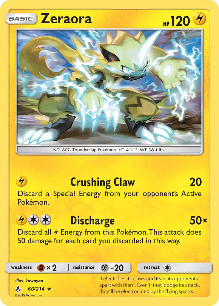 Zeraora (60/214) [Sun & Moon: Unbroken Bonds] | Rock City Comics