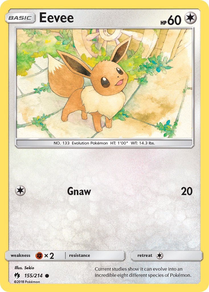 Eevee (155/214) (Let's Play, Eevee Cracked Ice Holo) (Theme Deck Exclusives) [Sun & Moon: Lost Thunder] | Rock City Comics