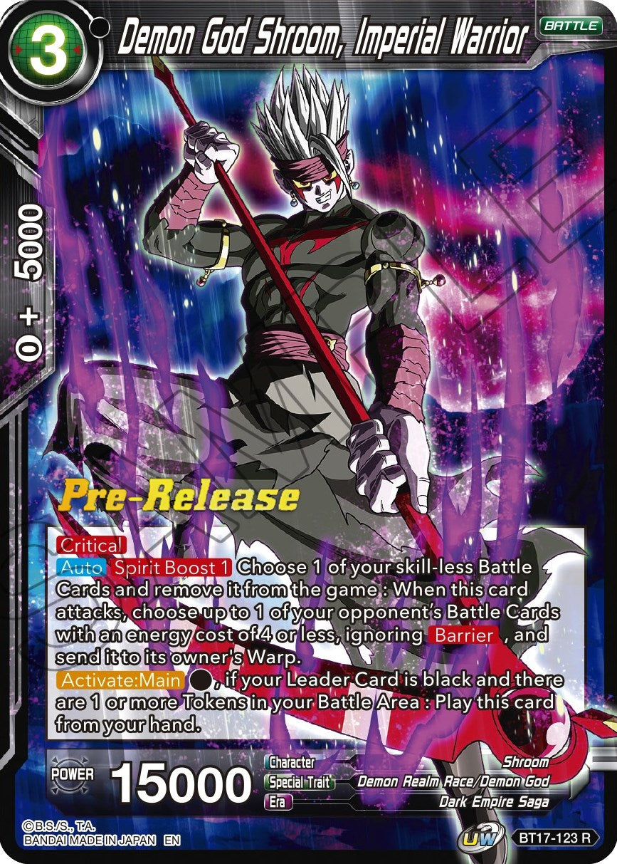 Demon God Shroom, Imperial Warrior (BT17-123) [Ultimate Squad Prerelease Promos] | Rock City Comics