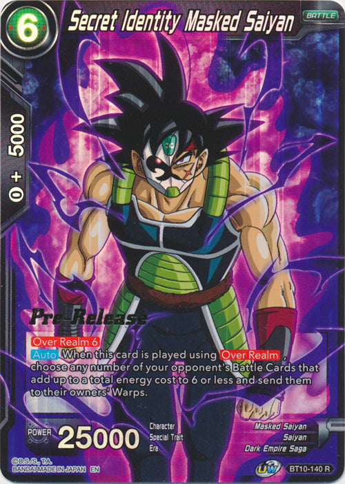 Secret Identity Masked Saiyan (BT10-140) [Rise of the Unison Warrior Prerelease Promos] | Rock City Comics