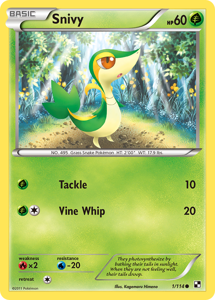 Snivy (1/114) (Cosmos Holo) [Black & White: Base Set] | Rock City Comics