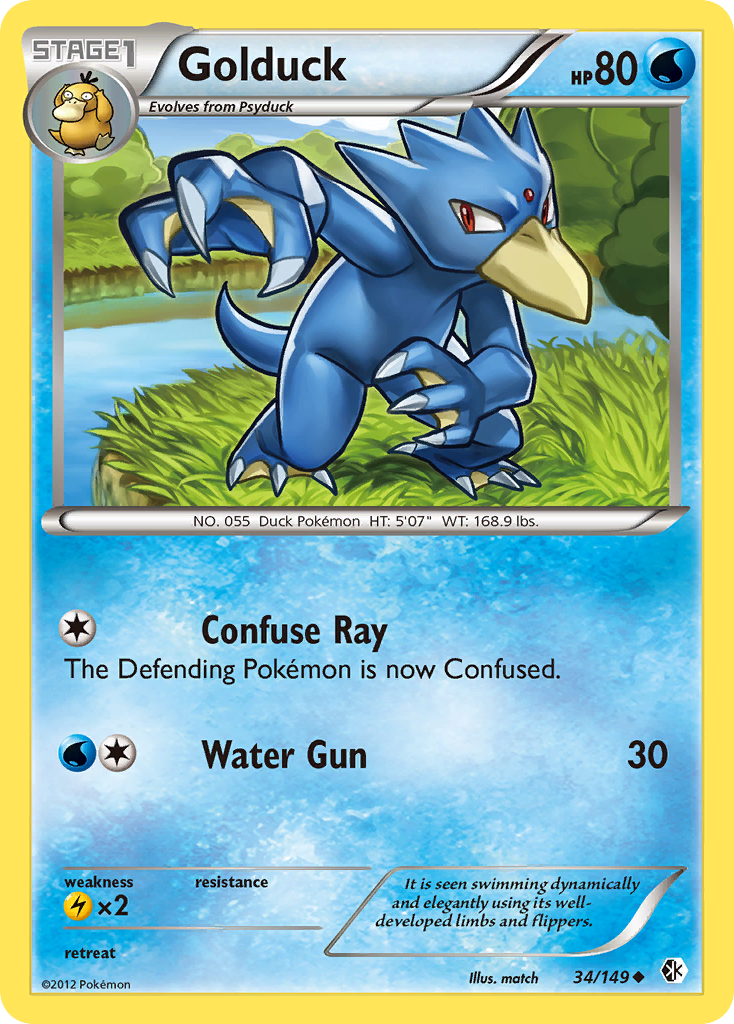 Golduck (34/149) [Black & White: Boundaries Crossed] | Rock City Comics