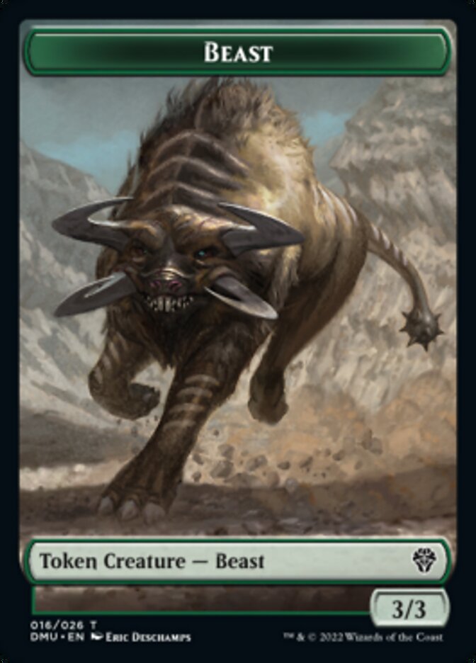 Kavu // Beast Double-sided Token [Dominaria United Commander Tokens] | Rock City Comics