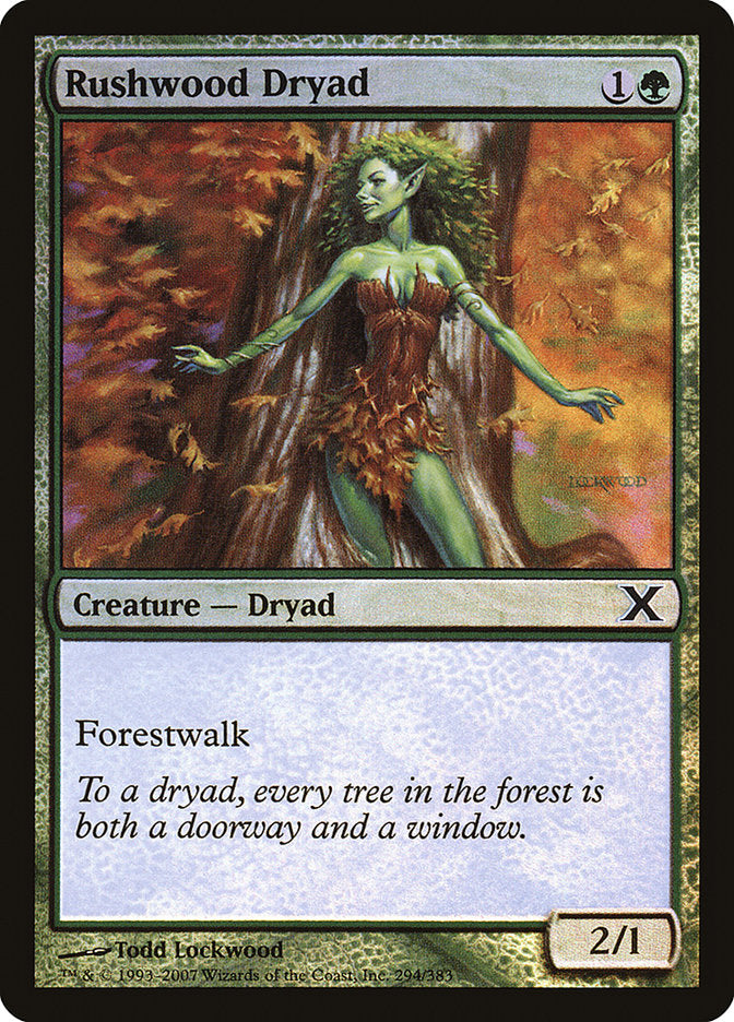 Rushwood Dryad (Premium Foil) [Tenth Edition] | Rock City Comics