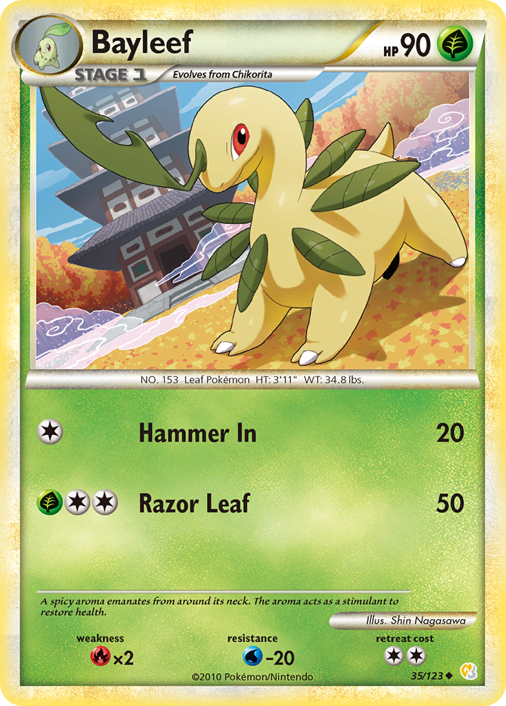 Bayleef (35/123) [HeartGold & SoulSilver: Base Set] | Rock City Comics