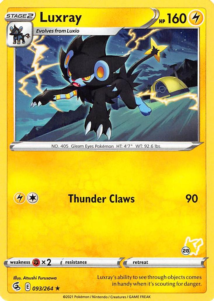 Luxray (093/264) (Pikachu Stamp #28) [Battle Academy 2022] | Rock City Comics