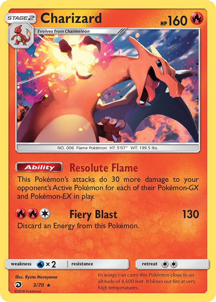 Charizard (3/70) (Let's Play, Eevee) (Theme Deck Exclusive) [Sun & Moon: Dragon Majesty] | Rock City Comics