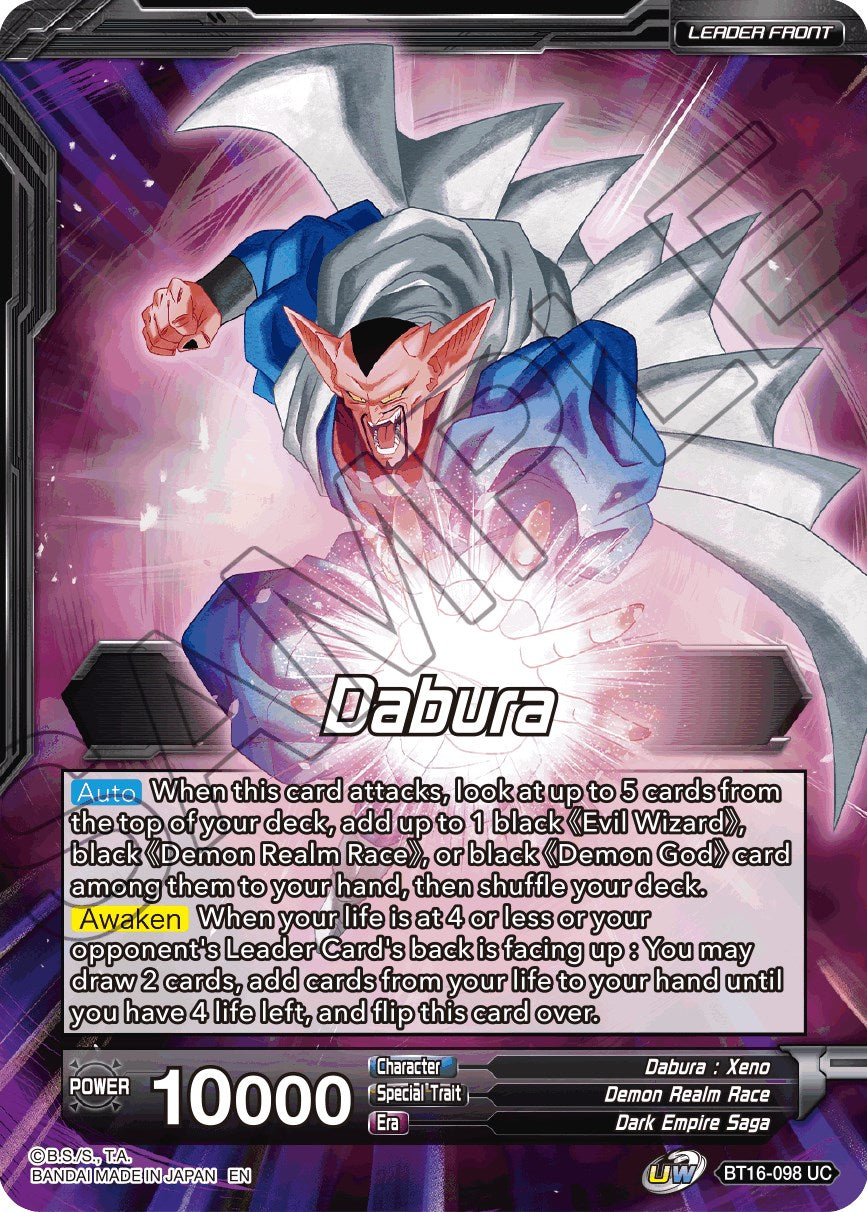 Dabura // Demon God Dabura, Diabolical Awakening (BT16-098) [Realm of the Gods Prerelease Promos] | Rock City Comics