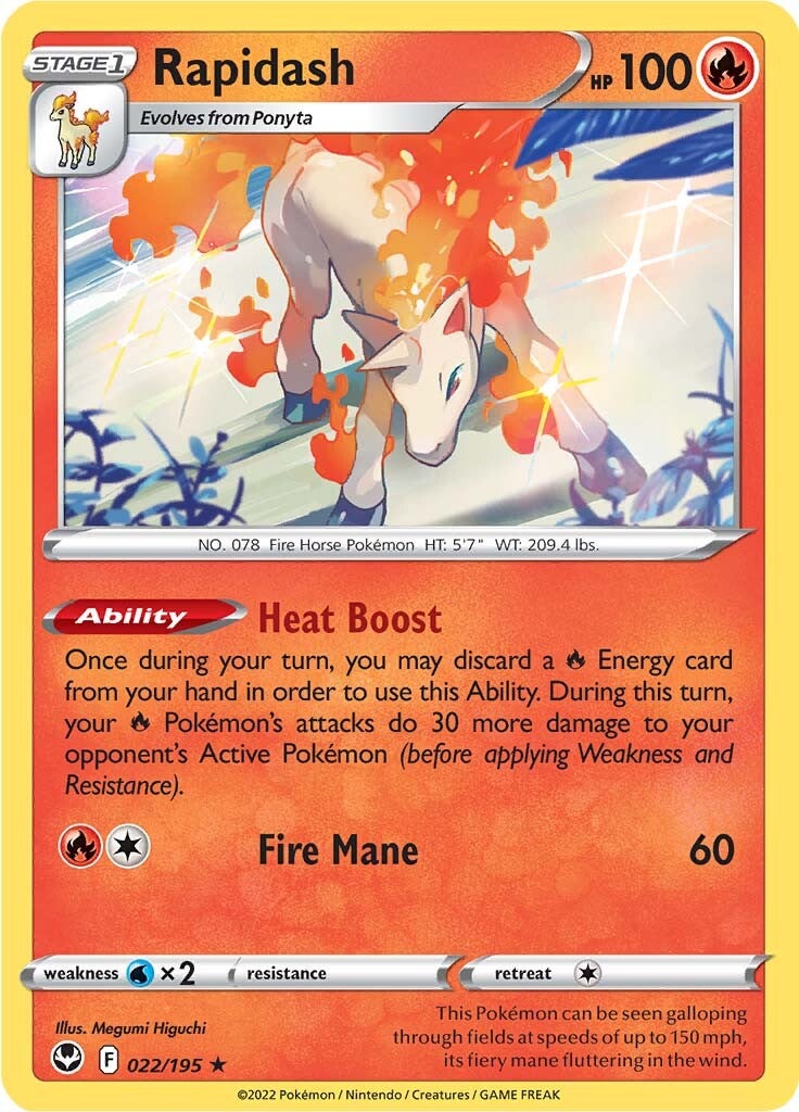 Rapidash (022/195) (Theme Deck Exclusive) [Sword & Shield: Silver Tempest] | Rock City Comics