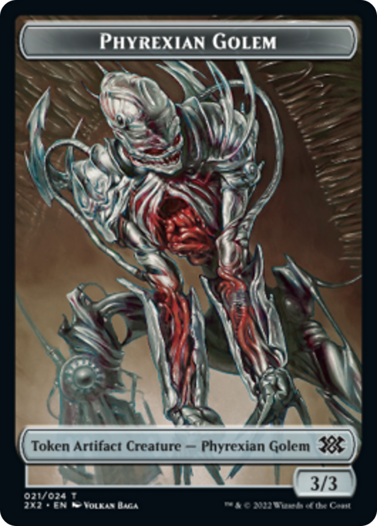 Bear // Phyrexian Golem Double-sided Token [Double Masters 2022 Tokens] | Rock City Comics