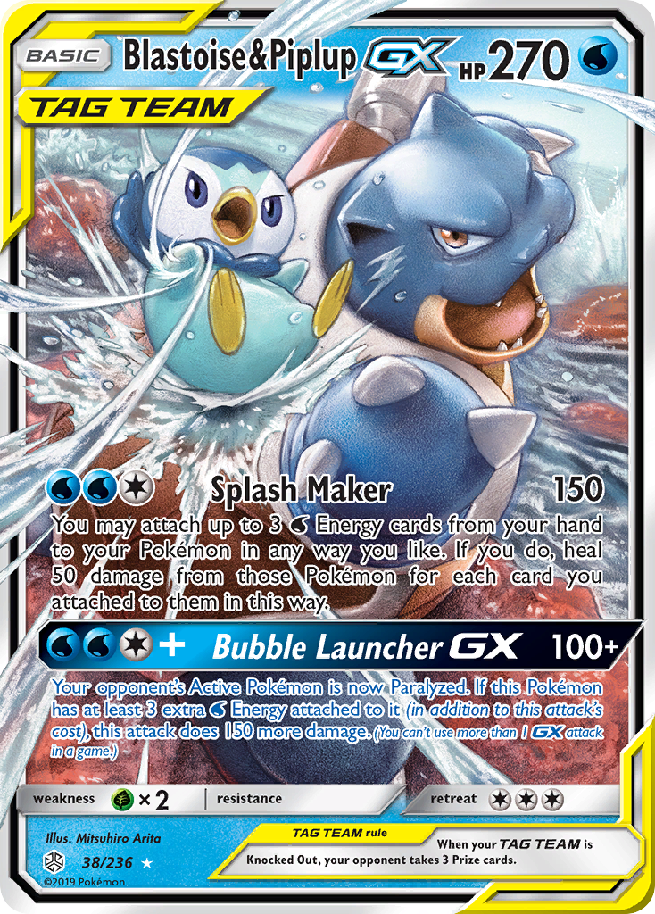 Blastoise & Piplup GX (38/236) [Sun & Moon: Cosmic Eclipse] | Rock City Comics