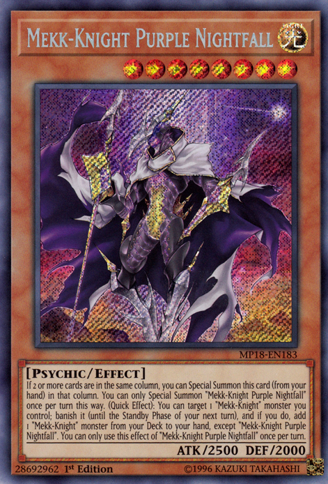 Mekk-Knight Purple Nightfall [MP18-EN183] Secret Rare | Rock City Comics