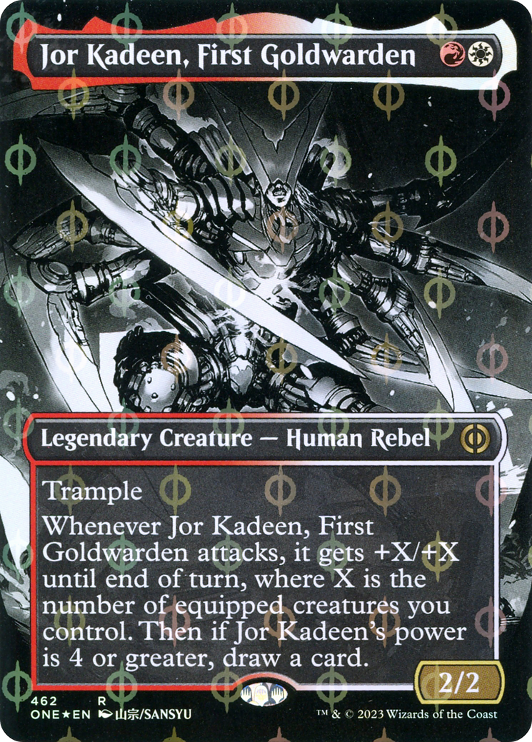 Jor Kadeen, First Goldwarden (Borderless Manga Step-and-Compleat Foil) [Phyrexia: All Will Be One] | Rock City Comics