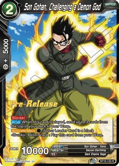 Son Gohan, Challenging a Demon God (BT16-103) [Realm of the Gods Prerelease Promos] | Rock City Comics