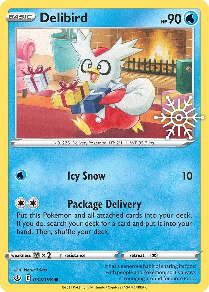 Delibird (032/198) (Holiday Calendar) [Sword & Shield: Chilling Reign] | Rock City Comics