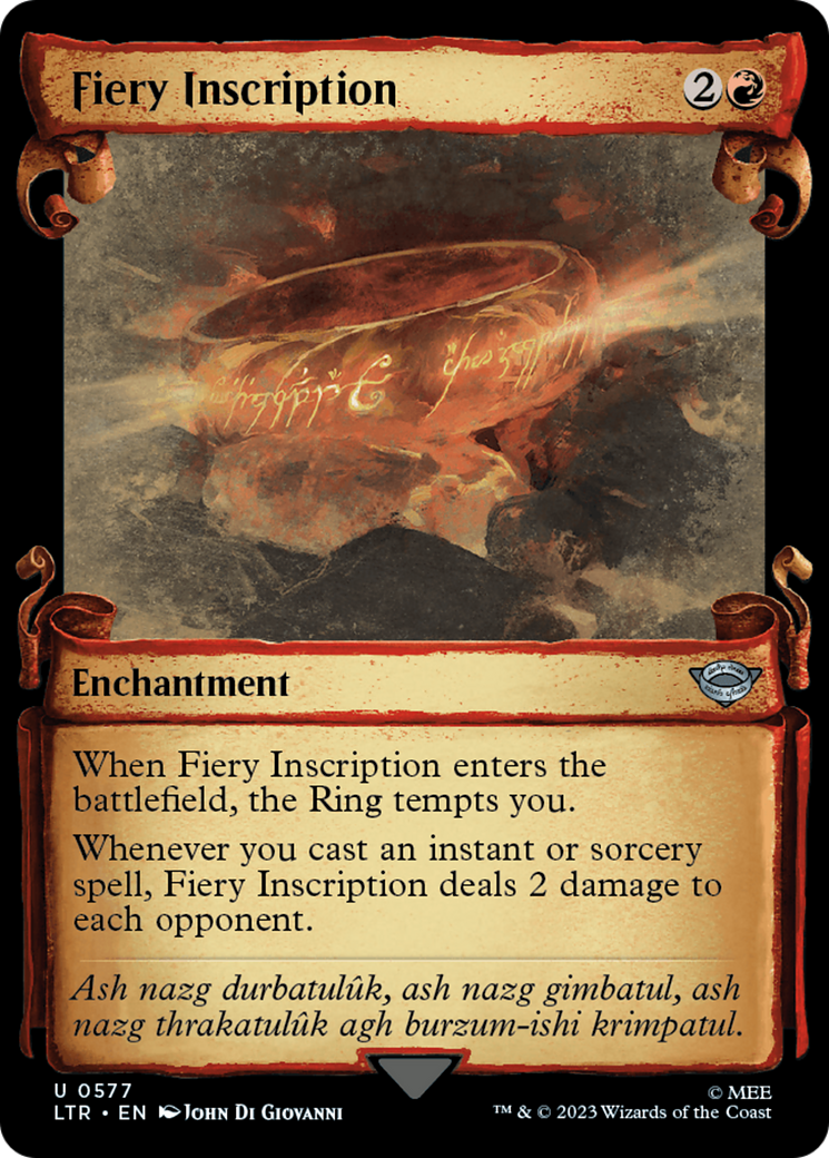 Fiery Inscription [The Lord of the Rings: Tales of Middle-Earth Showcase Scrolls] | Rock City Comics