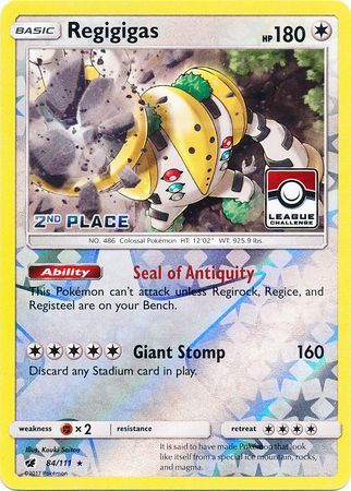 Regigigas (84/111) (League Promo 2nd Place) [Sun & Moon: Crimson Invasion] | Rock City Comics