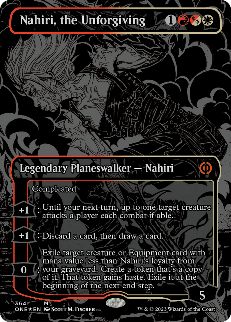 Nahiri, the Unforgiving (Oil Slick Raised Foil) [Phyrexia: All Will Be One] | Rock City Comics