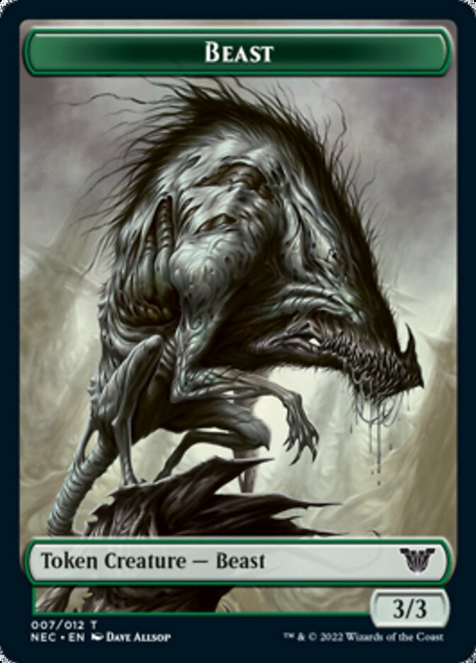 Beast // Treasure Double-sided Token [Kamigawa: Neon Dynasty Commander Tokens] | Rock City Comics