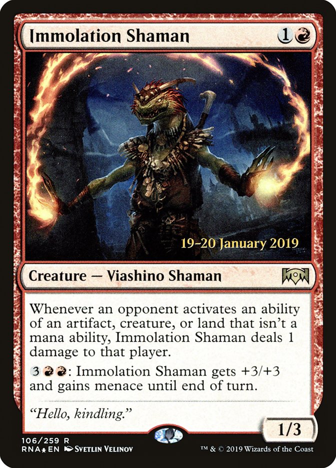 Immolation Shaman [Ravnica Allegiance Prerelease Promos] | Rock City Comics