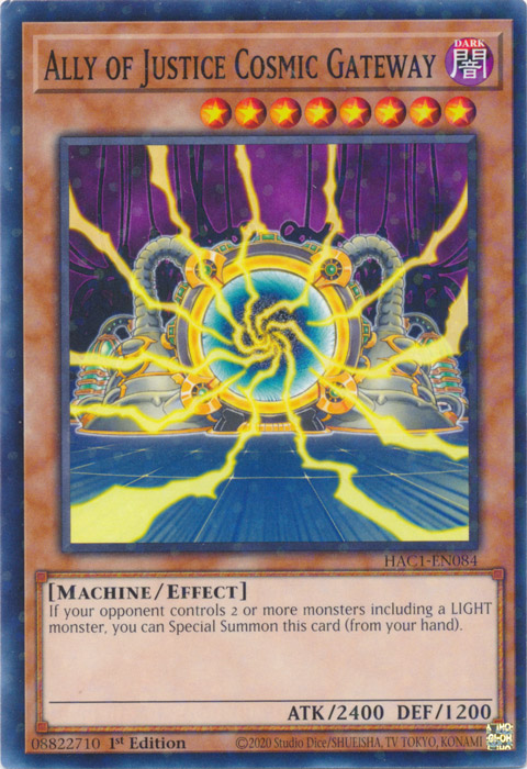 Ally of Justice Cosmic Gateway (Duel Terminal) [HAC1-EN084] Parallel Rare | Rock City Comics