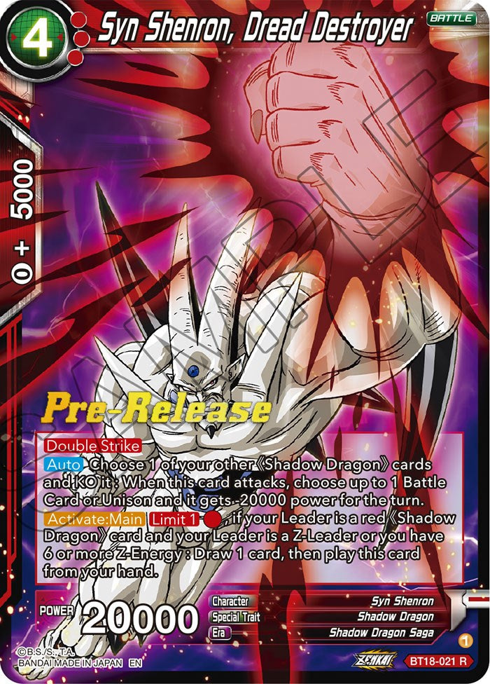 Syn Shenron, Dread Destroyer (BT18-021) [Dawn of the Z-Legends Prerelease Promos] | Rock City Comics