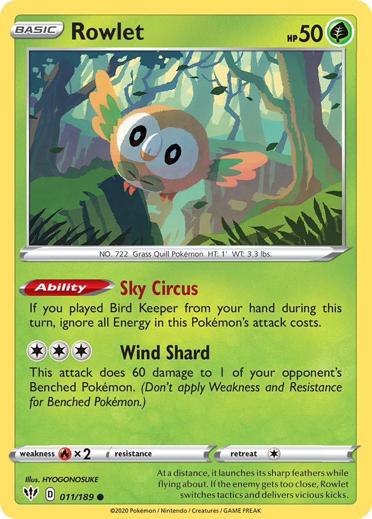 Rowlet (011/189) [Sword & Shield: Darkness Ablaze] | Rock City Comics