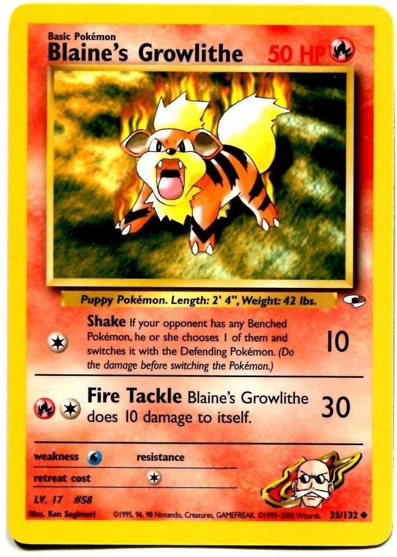 Blaine's Growlithe (35/132) [Gym Heroes Unlimited] | Rock City Comics