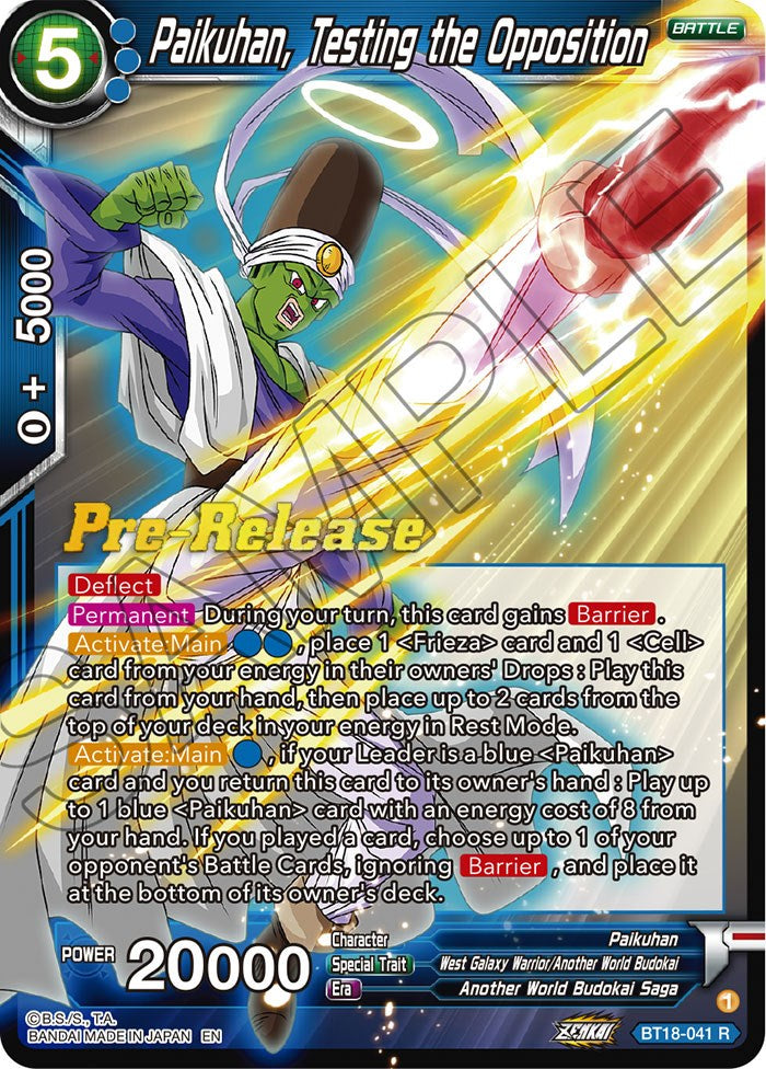 Paikuhan, Testing the Opposition (BT18-041) [Dawn of the Z-Legends Prerelease Promos] | Rock City Comics