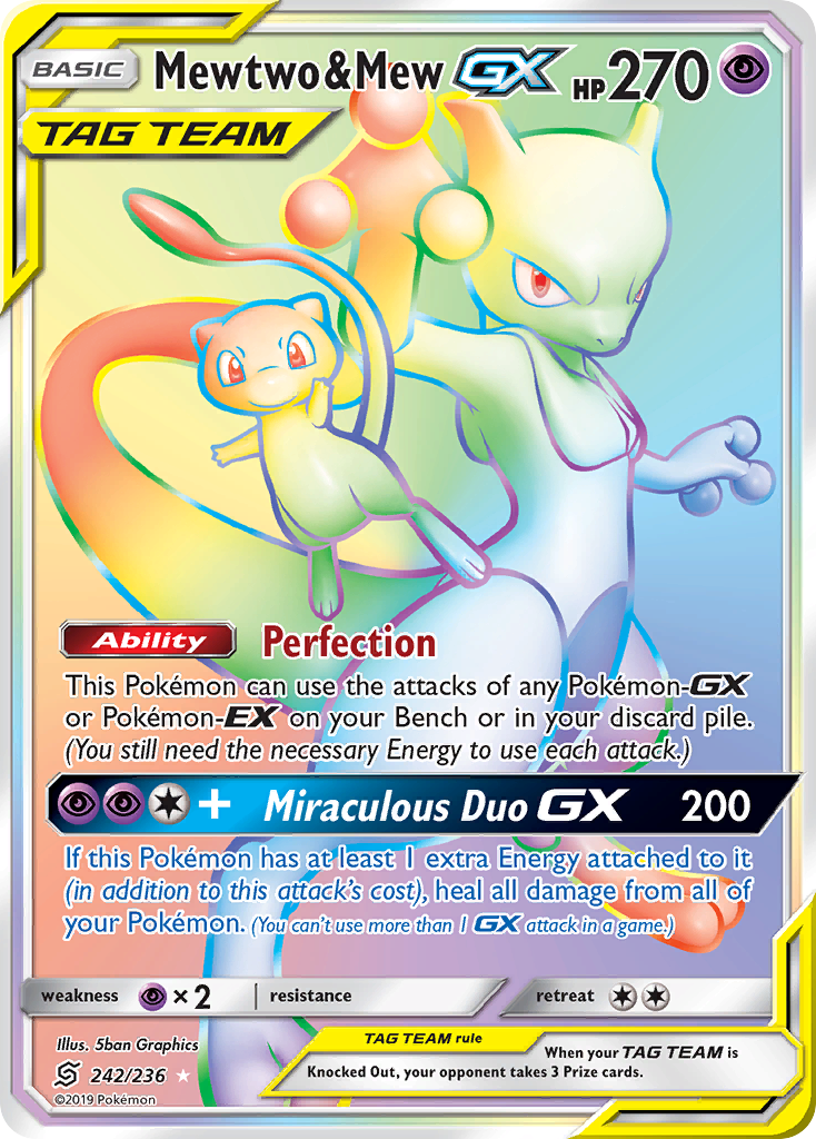 Mewtwo & Mew GX (242/236) [Sun & Moon: Unified Minds] | Rock City Comics