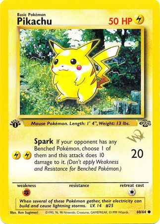 Pikachu (60/64) (W Stamped Promo) [Jungle 1st Edition] | Rock City Comics