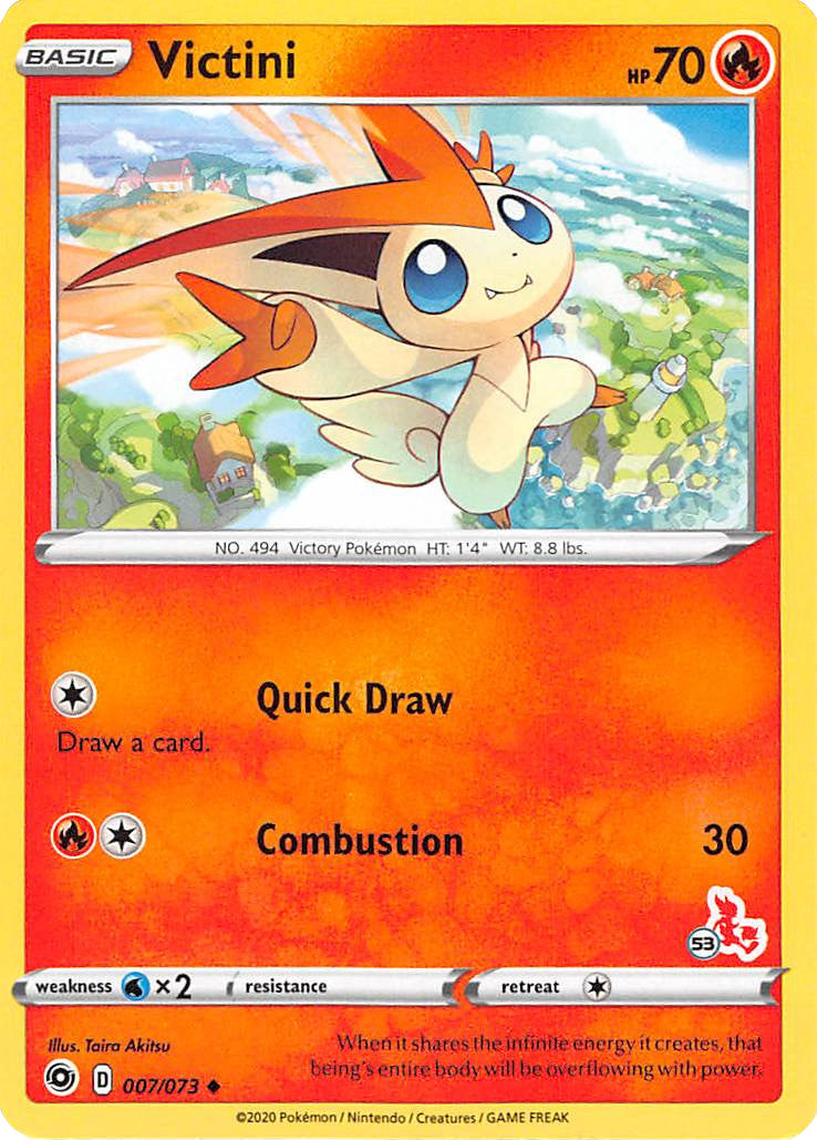 Victini (007/073) (Cinderace Stamp #53) [Battle Academy 2022] | Rock City Comics