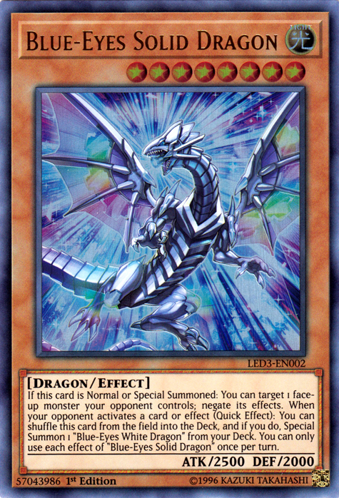 Blue-Eyes Solid Dragon [LED3-EN002] Ultra Rare | Rock City Comics