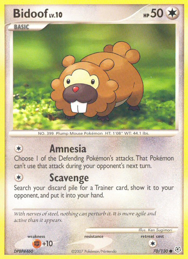 Bidoof (70/130) [Diamond & Pearl: Base Set] | Rock City Comics