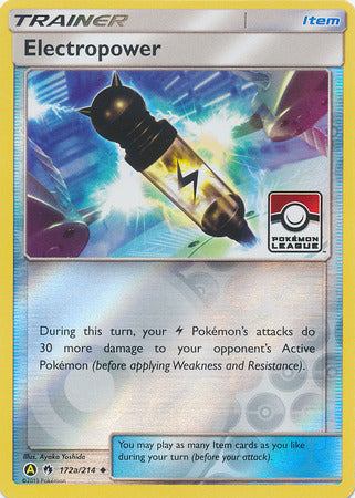 Electropower (172a/214) (League Promo) [Sun & Moon: Lost Thunder] | Rock City Comics