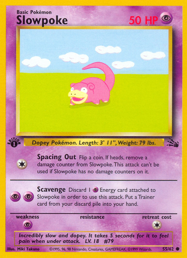 Slowpoke (55/62) [Fossil 1st Edition] | Rock City Comics