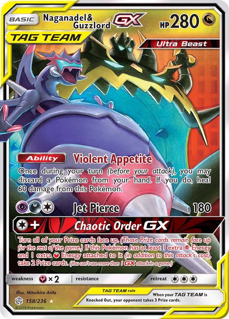 Naganadel & Guzzlord GX (158/236) [Sun & Moon: Cosmic Eclipse] | Rock City Comics