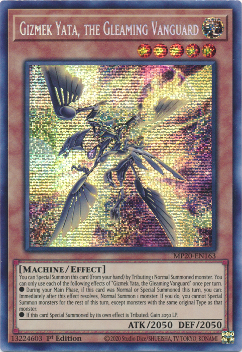 Gizmek Yata, the Gleaming Vanguard [MP20-EN163] Prismatic Secret Rare | Rock City Comics