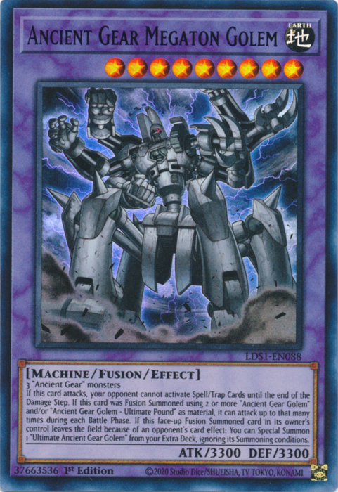 Ancient Gear Megaton Golem (Blue) [LDS1-EN088] Ultra Rare | Rock City Comics